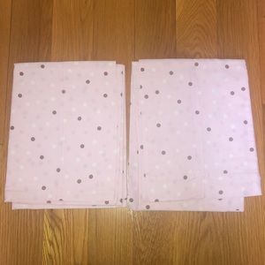 2 light pink polka dot pillow cases